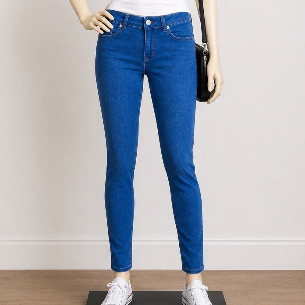 Express Womens Jeans Blue Slim Fit Colored Denim Stretch 2